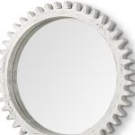 Homeroots - 35" White Abstract Wood Framed Accent Mirror - Image 6