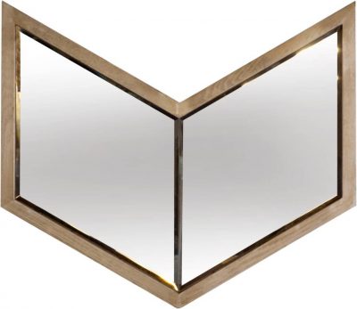 Homeroots - 23" Natural Novelty Wood Framed Accent Mirror