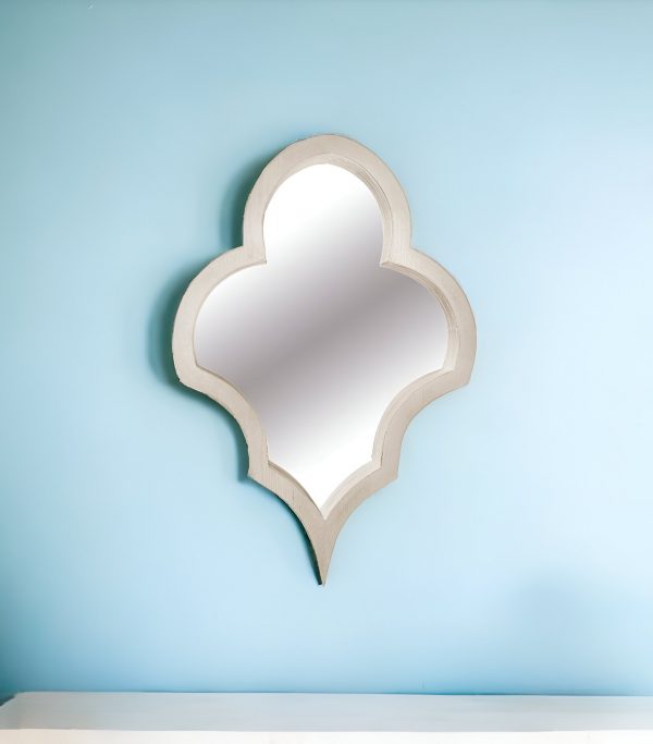 Homeroots - 34" Natural Novelty Wood Framed Accent Mirror - Image 1