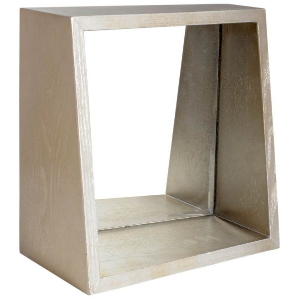 Homeroots - 14" Champagne Wood Box Framed Accent Mirror - Image 1