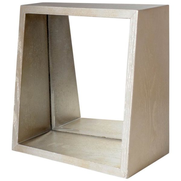 Homeroots - 14" Champagne Wood Box Framed Accent Mirror - Image 3