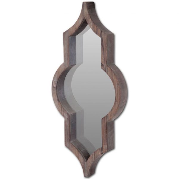 Homeroots - 34" Dark Brown Novelty Framed Accent Mirror - Image 1