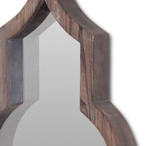 Homeroots - 34" Dark Brown Novelty Framed Accent Mirror - Image 5