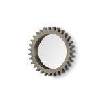 Homeroots - 26" Gray Abstract Wood Framed Accent Mirror