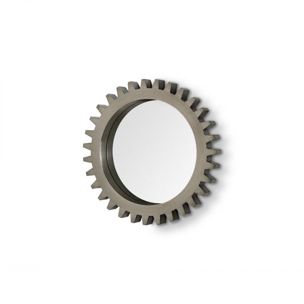 Homeroots - 26" Gray Abstract Wood Framed Accent Mirror - Image 1