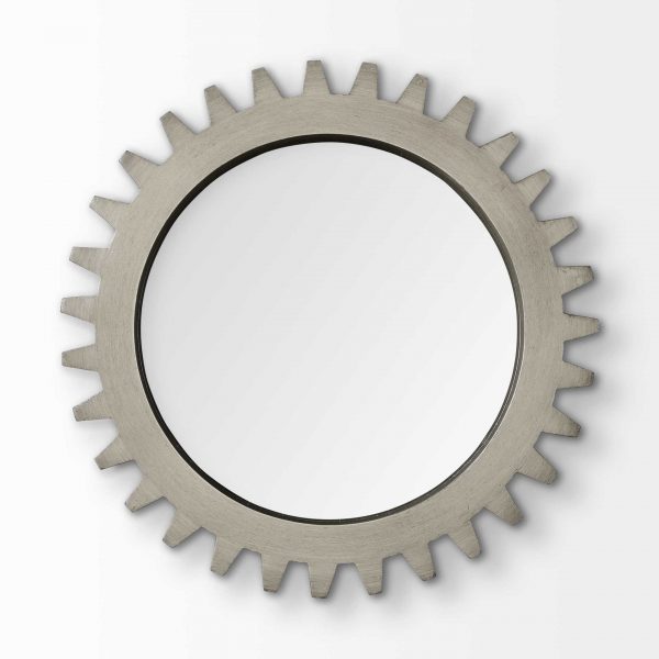 Homeroots - 26" Gray Abstract Wood Framed Accent Mirror - Image 3