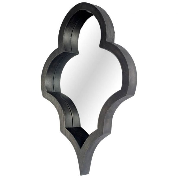Homeroots - 34" Black Novelty Framed Accent Mirror - Image 2