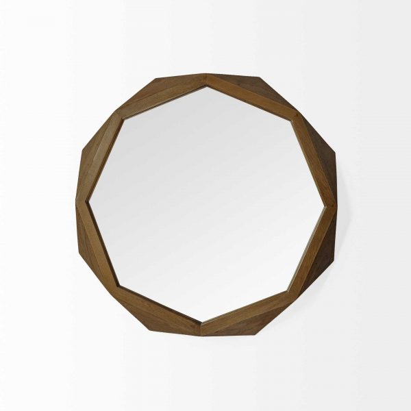 Homeroots - 32" Octagon Wooden Frame Wall Mirror - Image 2