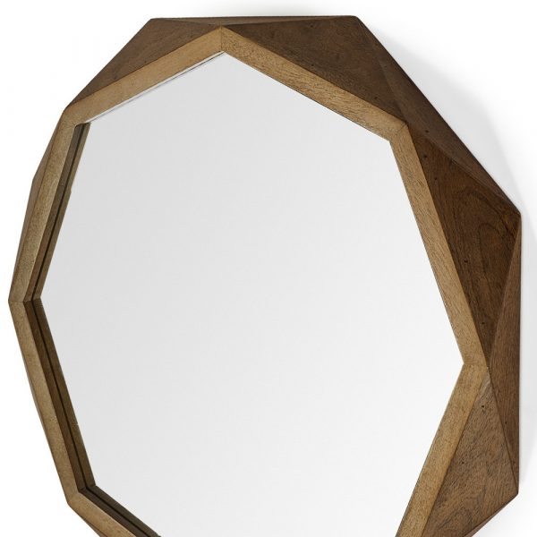 Homeroots - 32" Octagon Wooden Frame Wall Mirror - Image 6