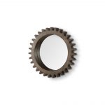 Homeroots - 26" Dark Brown Abstract Wood Framed Accent Mirror - Image 2