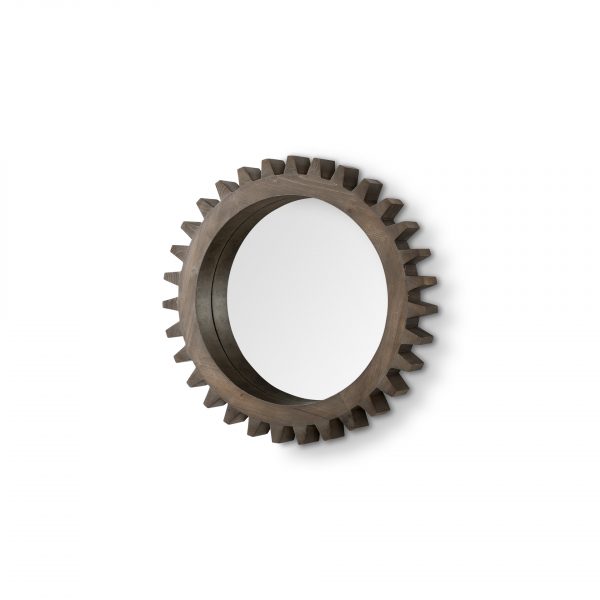 Homeroots - 26" Dark Brown Abstract Wood Framed Accent Mirror - Image 2