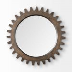 Homeroots - 26" Dark Brown Abstract Wood Framed Accent Mirror - Image 3