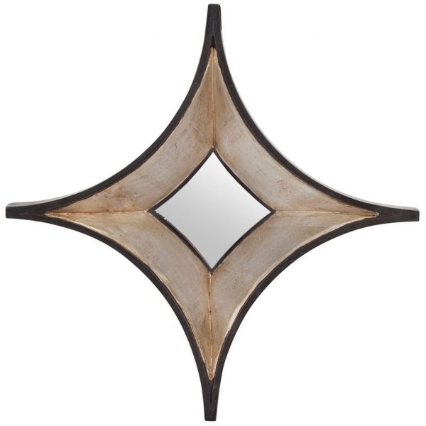Homeroots - 17" Dark Brown Diamond Framed Accent Mirror - Image 1