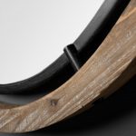 Homeroots - 28" Brown Round Wood Framed Accent Mirror - Image 8