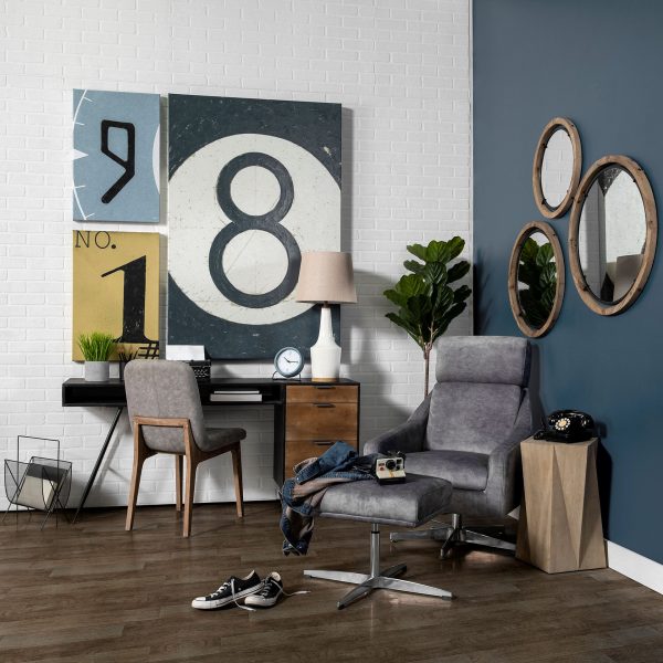 Homeroots - 28" Brown Round Wood Framed Accent Mirror - Image 9