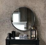 Homeroots - 47" Round Black Metal Frame Wall Mirror - Image 8