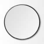Homeroots - 47" Round Black Metal Frame Wall Mirror - Image 2