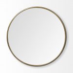 Homeroots - 47" Gold Round Metal Framed Accent Mirror - Image 2
