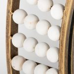 Homeroots - 42" Round Gold Metal Frame Wall Mirror With White Wood Beads - Image 4