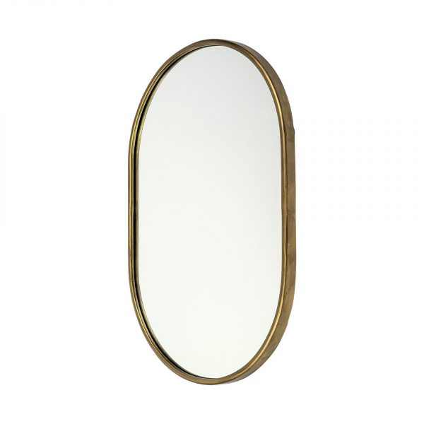 Homeroots - Gold Oval Accent Metal Mirror - Image 1