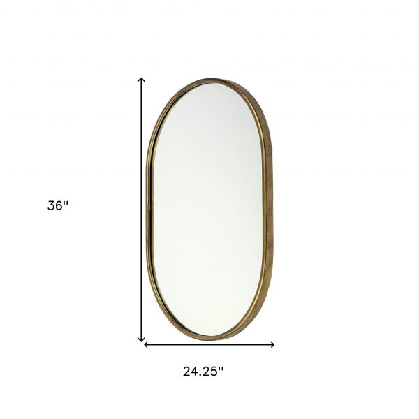 Homeroots - Gold Oval Accent Metal Mirror - Image 7