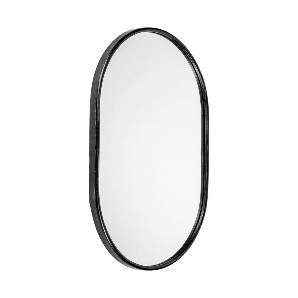Homeroots - 36" Black Oval Metal Framed Accent Mirror - Image 4