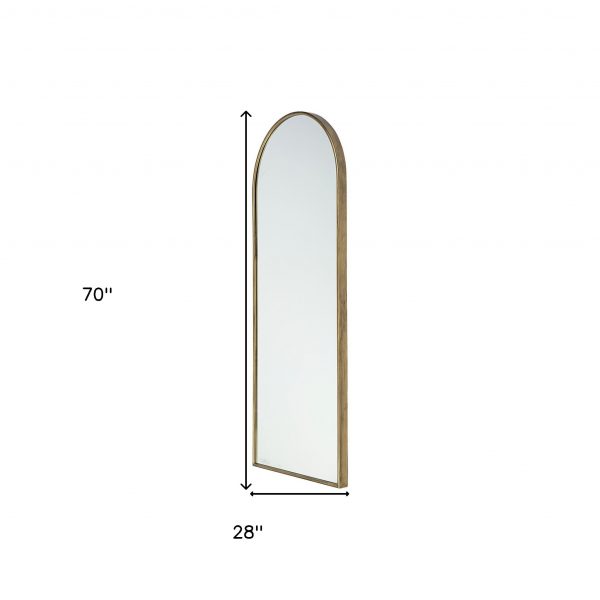 Homeroots - 70" Gold Arch Metal Framed Accent Mirror - Image 9