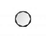 Homeroots - 32" Octagon Black Wood Frame Wall Mirror