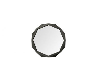 Homeroots - 32" Octagon Black Wood Frame Wall Mirror