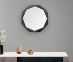 Homeroots - 32" Octagon Black Wood Frame Wall Mirror - Image 7