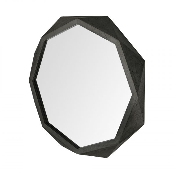 Homeroots - 41" Octagon Black Wood Frame Wall Mirror - Image 1