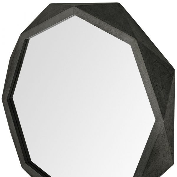 Homeroots - 41" Octagon Black Wood Frame Wall Mirror - Image 8