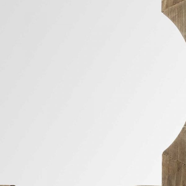 Homeroots - 23" Round-Square Brown Wood Frame Wall Mirror - Image 8