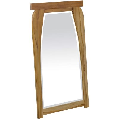 Homeroots - 35" Brown Abstract Wood Framed Accent Mirror