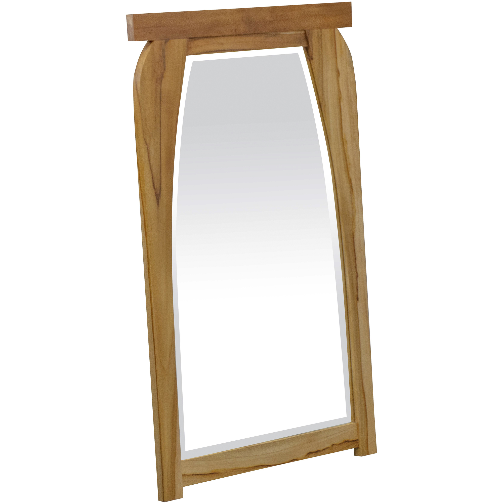 376776_1 Homeroots - 35" Brown Abstract Wood Framed Accent Mirror - Image 1