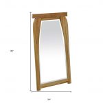 Homeroots - 35" Brown Abstract Wood Framed Accent Mirror - Image 6