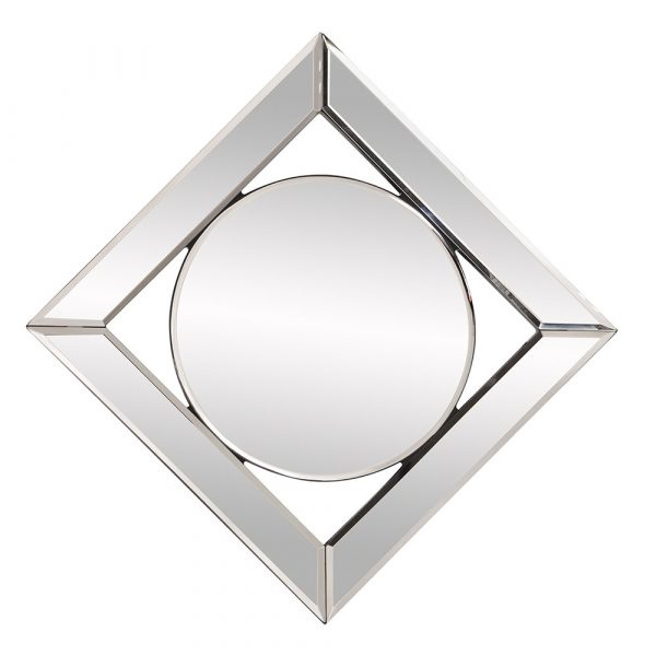Homeroots - 12" Round in Square Glass Framed Accent Mirror - Image 6