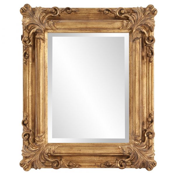 Homeroots - 23" Antiqued Gold Ornate Scroll Framed Accent Mirror - Image 3