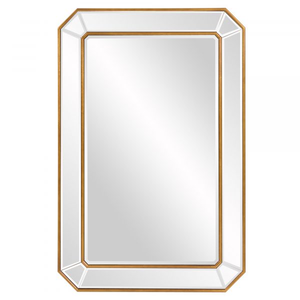 Homeroots - Recatngle Gold Leaf Mirror With Angled Corners Frame - Image 1