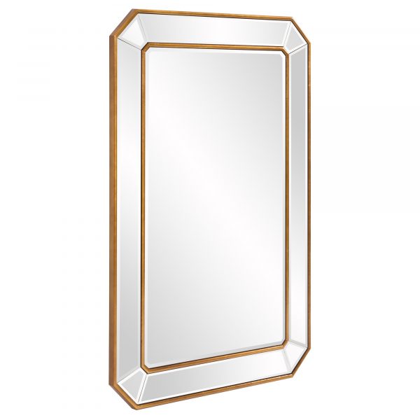 Homeroots - Recatngle Gold Leaf Mirror With Angled Corners Frame - Image 4