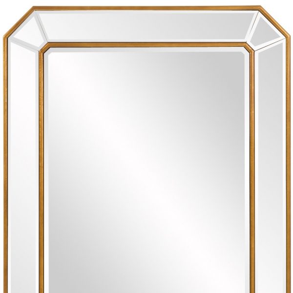 Homeroots - Recatngle Gold Leaf Mirror With Angled Corners Frame - Image 7