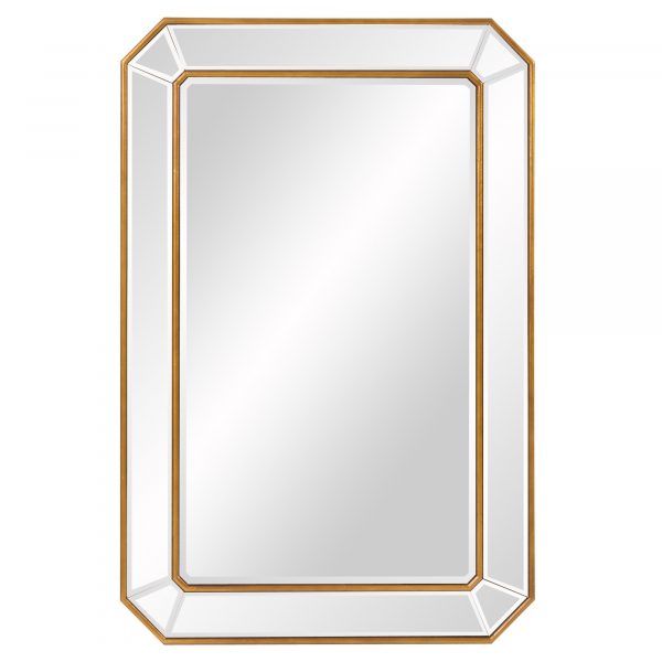Homeroots - Recatngle Gold Leaf Mirror With Angled Corners Frame - Image 8
