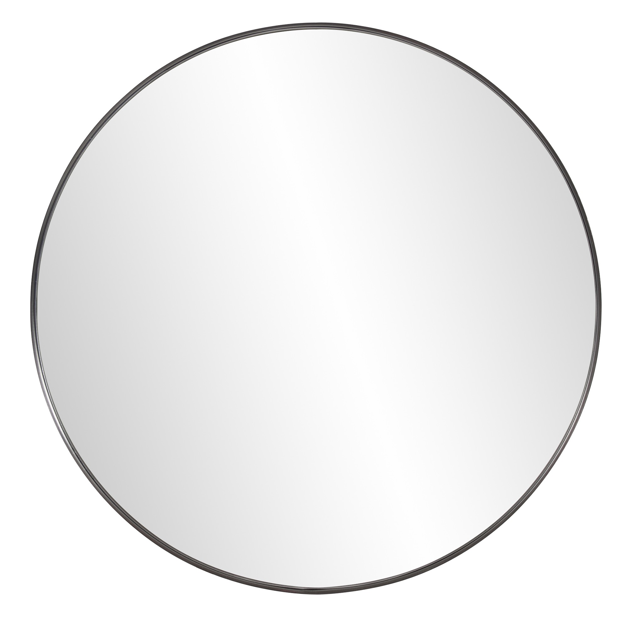 383728_1 Homeroots - 36" Black Round Framed Accent Mirror - Image 1