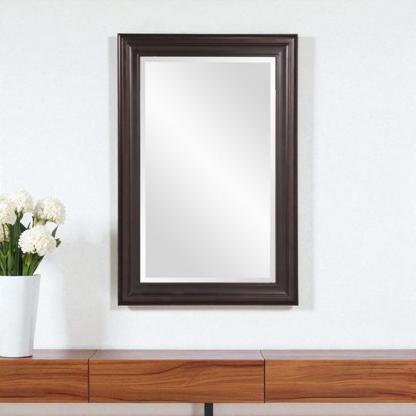 Homeroots - 33" Bronze Wood Accent Mirror - Image 1