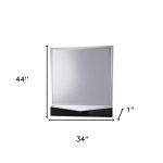 Homeroots - 44" Gray And White Glass And Wood Mounted Accent Mirror - Image 5
