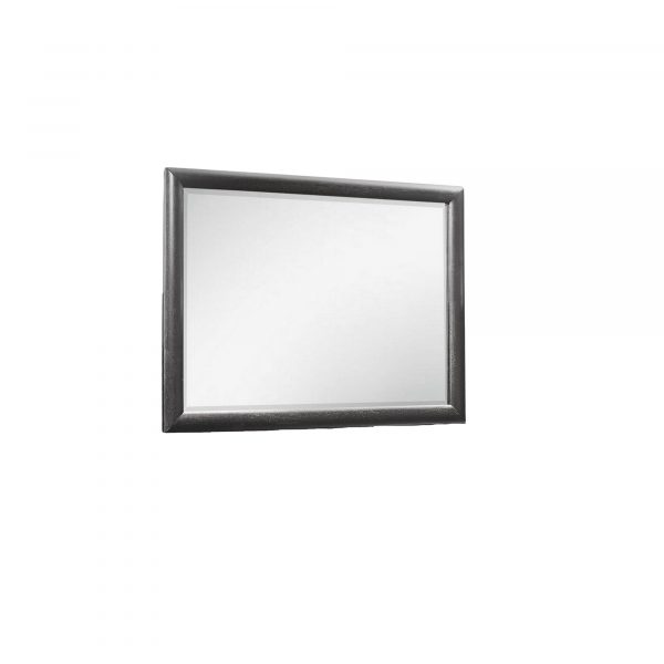 Homeroots - 35" Dark Gray Wood Framed Mounted Dresser Mirror - Image 3