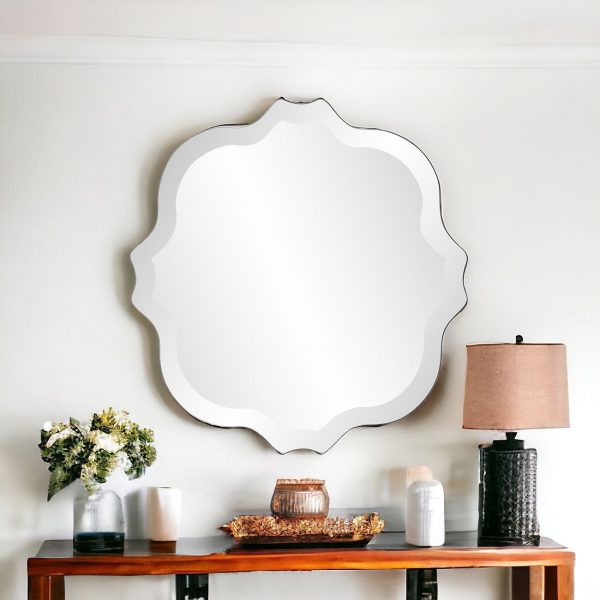 Homeroots - 16" Gray Abstract Unframed Accent Mirror - Image 1