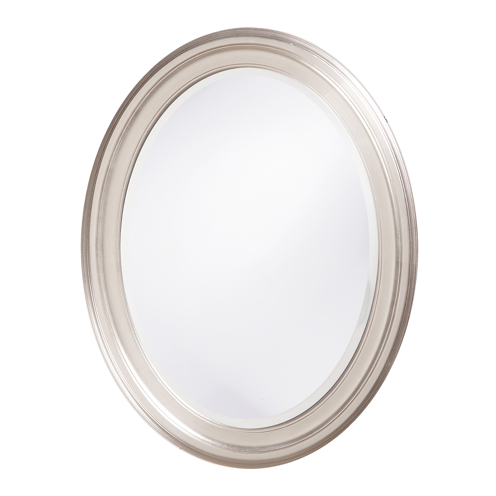 384181_1 Homeroots - 33" Silver Oval Framed Accent Mirror - Image 1