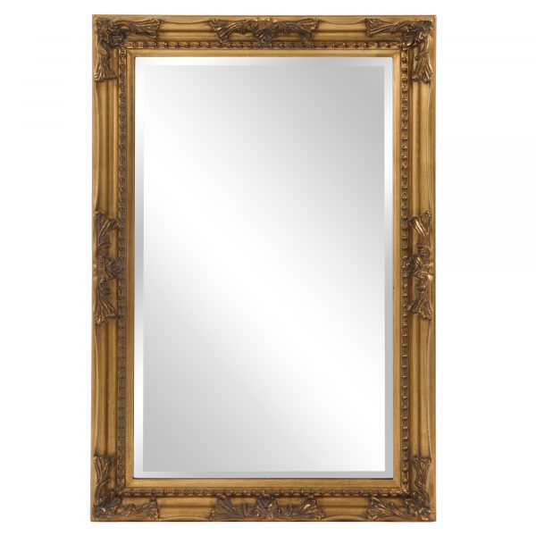 Homeroots - Rectangular Antiqued Gold Wood Frame Mirror - Image 2
