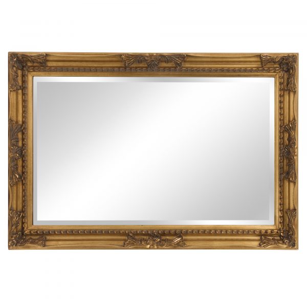 Homeroots - Rectangular Antiqued Gold Wood Frame Mirror - Image 4